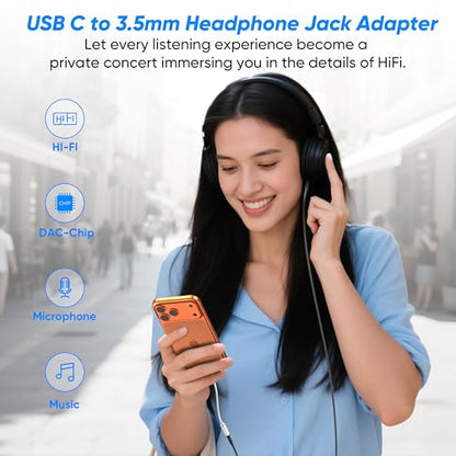 5 Pack USB C to 3.5mm Headphone Jack Adapter for iPhone 17/16/15 Pro/Max, Samsung Galaxy S25/S24/S23 Ultra, iPad Pro, MacBook ect - color: 5 Pack