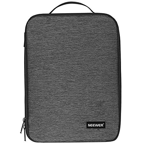 Neewer NW140S Waterproof Camera and Lens Storage Carrying Case 8.7x5.9x12.6 inches Soft Padded Bag for Canon Nikon Sony DSLR, 4 Lens or Flash, Trigger, Battery Accessories(Grey) | 8.7"x5.9"x12.6", Soft Padded Bag, Compatible with Canon Nikon Sony DSLR, 4