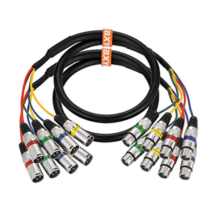 EBXYA 6ft 4 Channel Snake - Premium XLR Male to Female Snake Cable | 3-Pin Recording Snake Patch Cable for Live, Recording, Studios 2 Pack - size: 4-Channel 6 Feet