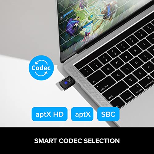 Creative BT-W3X Smart Bluetooth 5.3 Audio Transmitter with aptX HD, High-Definition 24-bit / 48 kHz Audio, Device-Switching Function, Works with PC/Mac/Gaming Consoles - color: Bluetooth 5.3 Audio Transmitter, aptX HD