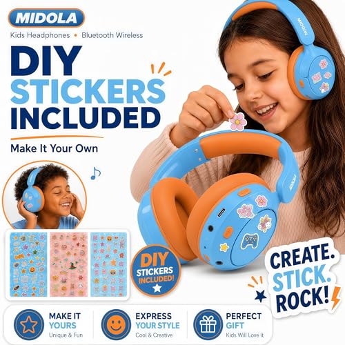 Kids Bluetooth Headphones Wireless,ANC, 68H,Safe Volume Limit 85/94dB Sky | Active Noise Cancelling,Adjustable Headband Foldable Over-Ear for Toddler Girls Boys Tablet/iPad,HD Stereo,Built-in Mic,Blue - color: Sky Blue