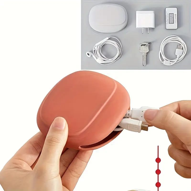 Silicone Earphone Storage Bag Data Cable Charger Storage Box, Wired Headphone Organizer(Grey) - color: grey