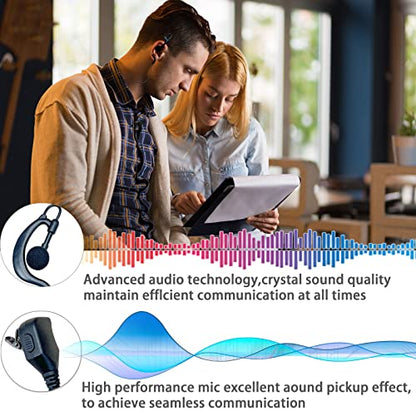 SHON Walkie Talkie Earpiece with Mic, 2PIN Ear-Hook Sponge Ear Cushions Two-Way Radios Compatible with Kenwood Baofeng and Retevis Radios,Ldeal for Police Law Enforcement Restaurant (1set Black) - size: new/1set