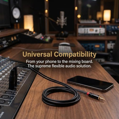 NANYI 3.5mm to 2 XLR Male Y-Splitter Audio Microphone Cable 1.5M (5FT) - size: 3.5mm To 2XLR Male-5FT