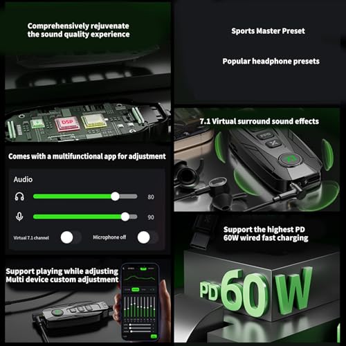 GS20 Type C / USB Small Sound Card 7.1 Uses external channel black gaming card with surround for wide compatibility