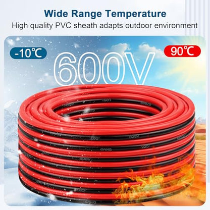 6 Gauge Wire 2 Conductors Copper Wire, 6 AWG Battery Cable Oxygen Free Copper Wire for Solar Panel, Automotive, Trailer, RV and Speaker (6 Gauge 20FT) - size: 20 FT, style: 6 AWG