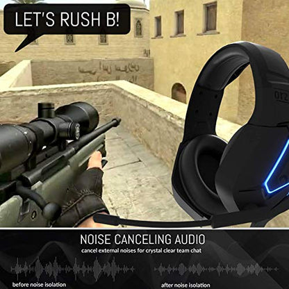 Orzly Gaming Headset for PC and Gaming Consoles PS5, PS4, Xbox Series X | S, Xbox ONE, Nintendo Switch & Google Stadia Stereo Sound with Noise Cancelling mic - Hornet RXH-20 Abyss Edition - color: Black