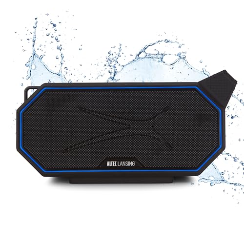 Altec Lansing Portable Bluetooth Speaker HYDRABOOM 2.0, 32W Output Power, 16Hr Playtime, Party Sync, Qi Wireless Charging, Everything-Proof, Voice Assistant Compatible - Black