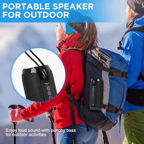 Bluetooth Speaker Wireless Portable Speaker, Mini Speaker Powerful Crystal Clear Sound Ipx4 Waterproof Bluetooth 5.0 TWS Paring Aux & Tf-Card Input for Home Party Beach Outdoor