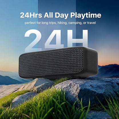 NOBIS 20W Bluetooth Speakers, IP68 Waterproof, Up to 24H Playtime | TWS Pairing, BT 6.0, EQ Mode, TF card & AUX input,Hands-Free Call with App Control for Outdoor, Travel, Home - color: Black