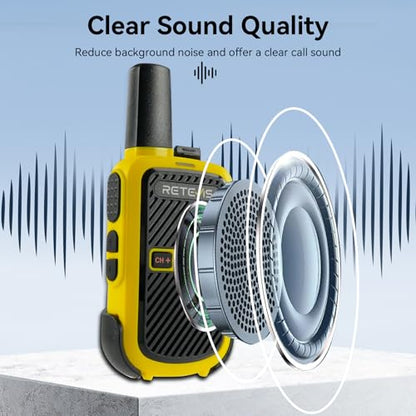 Retevis RT15 Walkie Talkies 3 Pack, Birthday Gift, Outdoor Adventure Kit | Durable, Lightweight, VOX, Key Lock, Mini Walkie Talkies for Adults, School Family Outdoor Travel Camping Hiking - color: Red Yellow Green