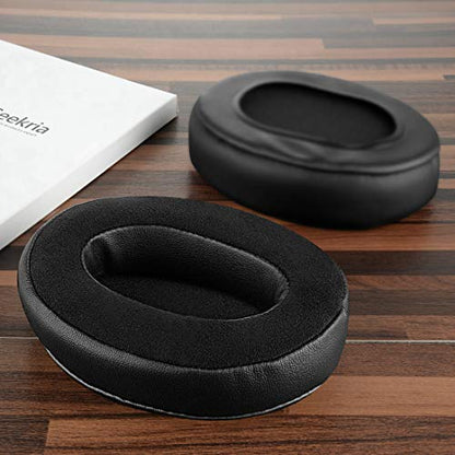 Geekria Comfort Hybrid Velour Replacement Ear Pads for Arctis, HyperX, Skullcandy, Sony, SteelSeries, Turtle Beach, and Other Large or Mid-Sized Over-Ear, Repair Parts (Black)