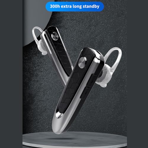 Dpofirs Bluetooth 6.0 Wireless Headset with Mic | 300H Standby ENC Noise Canceling Earpiece for Truck Drivers Office Use