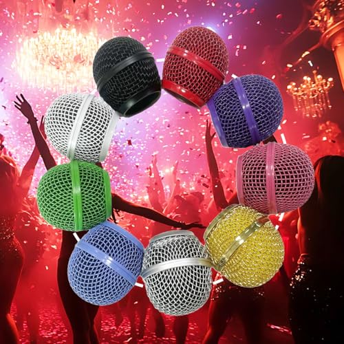 1 PCS Microphone Head Replace, Steel Mesh Mic Grille Heads, Grille Mic Ball Replacement with Inner Foam, Fits for SM58 (Silver, 1 pcs) - color: Silver, size: 1 pcs