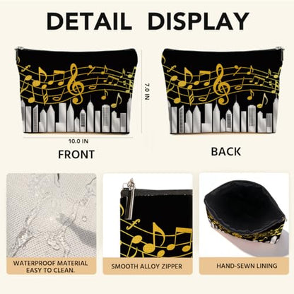 JIUWEIHU Piano Keys Makeup Bag, Musical Cosmetic Bags Travel Organizer Bag | Zipper Pouch, Christmas Birthday Gifts for Pianist Music Lover Women Friend Colleague Sister Musicians - color: Multicolor 0064
