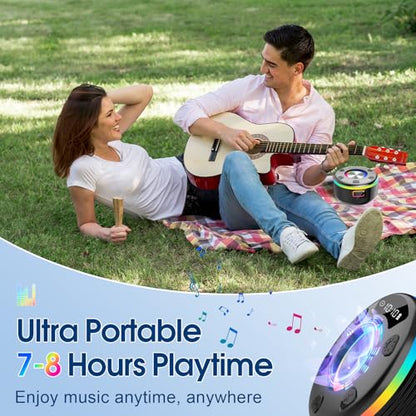 OYIB Bluetooth Shower Speaker, Portable Bluetooth Speaker 360° HD Sound, RGB Lights, IPX7 Waterproof Wireless Speaker with Suction Cup and Mic, Shower Radio for Party/Outdoor/Travel/Gifts/Black - color: Deep Black
