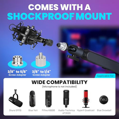 CAHAYA Table Microphone Arm - Podcasting and Streaming Metal Adjustment