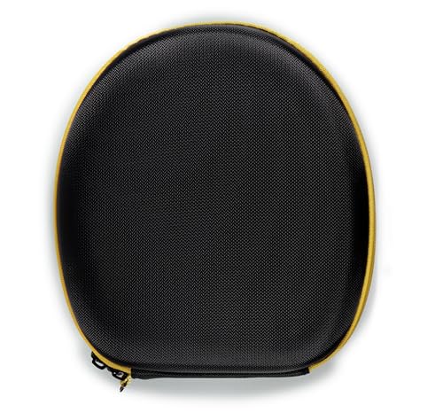 Case Compatible with DEWALT Neckband Headphones and 2-in-1 Neckband Headphones w/Built-in Speakers (Black with Yellow Zip) - color: Black with yellow zip