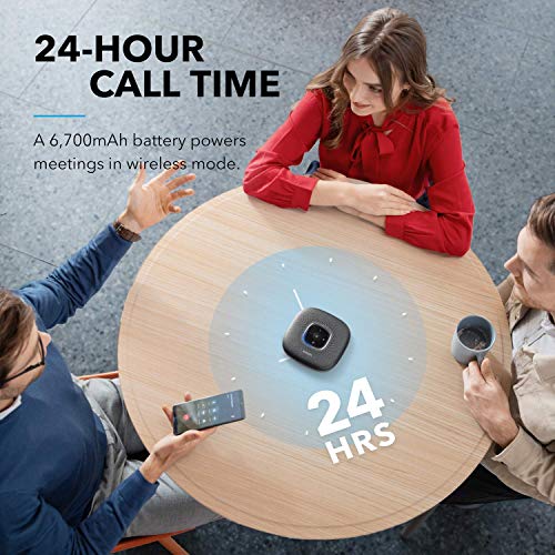 Anker PowerConf Speakerphone, Zoom Certified Conference (Renewed) | Speaker with 6 Mics, 360° Voice Pickup, 24H Call Time, Bluetooth 5.3, USB C, Compatible with Leading Platforms