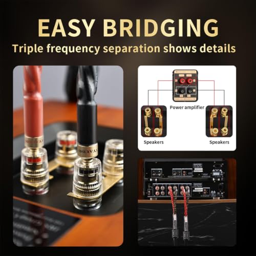 12 AWG 2Pack Speaker Cable with Banana Plugs for Audiophile 8.2ft - size: 8.20ft/2.5m, style: 4N 12AWG