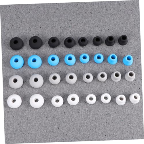 HANABASS 32pcs Silicone Earbud Caps for and Power Comfortable Easy to Install Earphone Covers Black White Grey and Replacement for Clean and Headphones