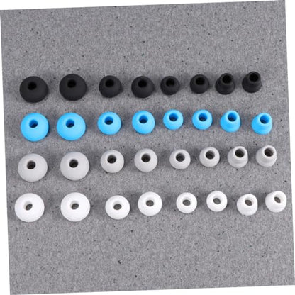 HANABASS 32pcs Silicone Earbud Caps for and Power Comfortable Easy to Install Earphone Covers Black White Grey and Replacement for Clean and Headphones