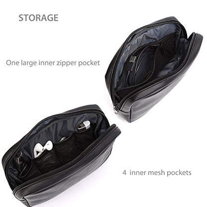 ProCase Accessories Bag Organizer Power Bank Case, Electronics Accessory Travel Gear Organize Case, Cable Management Hard Drive Bag -Black