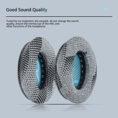 Cooling Gel Earpads for Bose QC35/QC35 II /QC45- Blue | for QuietComfort QC45QC35/QC25/QC2/QC15 AE2/AE2i/AE2w/SoundTrue/SoundLink/Around-Ear I/II - color: Grey & Blue