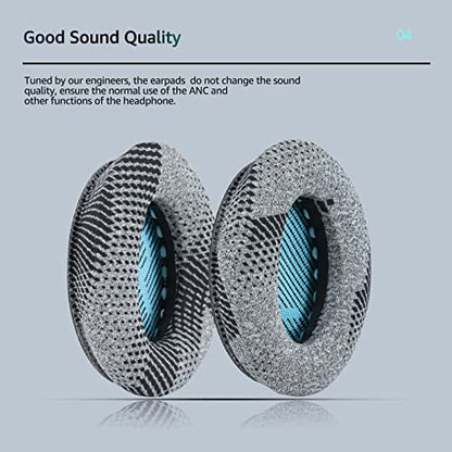 Cooling Gel Earpads for Bose QC35/QC35 II /QC45- Blue | for QuietComfort QC45QC35/QC25/QC2/QC15 AE2/AE2i/AE2w/SoundTrue/SoundLink/Around-Ear I/II - color: Grey & Blue