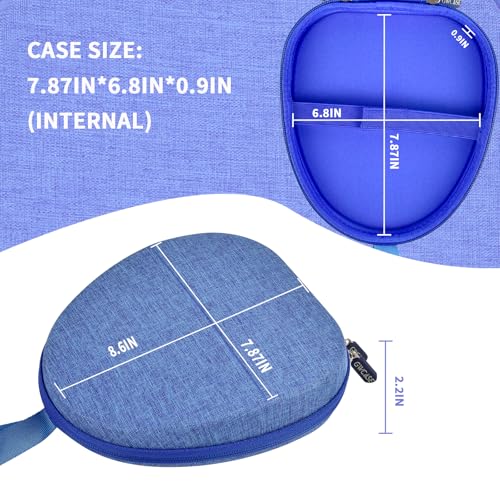 GWCASE Hard Shell Headphone Case with Secure Strap and Cable Pocket, Blue | 7.87 x 6.8 x 0.9 in Interior, Shock-Resistant EVA for Commuters, Students and Travelers, Fits Most Foldable Over-Ear Headphon - color: Blue