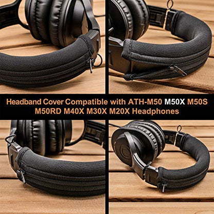 Replacement Headband Cover Compatible ATH M50X M50 M40X M40 M30X M20X Headphones (Black) - color: Black