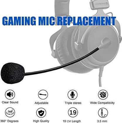 AKKE 3.5mm Detachable Gaming Microphone Boom Replacement, Compatible with Select PDP Afterglow AG6, Turtle Beach Stealth/Recon/Ear Force Headsets, 7.5 in, Verify Fit Before Buying