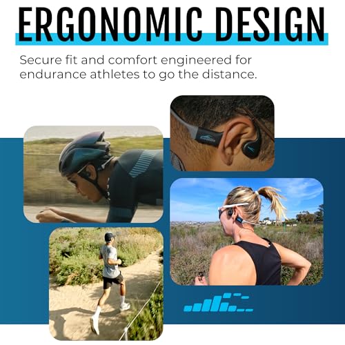 H2O Audio TRI Run Open Ear Bone Conduction Headphones. Sweatproof Multisport Headphones for Running, Cycling, and Paddling. Wireless Wrap Around Sport Earbuds, IPX8 Waterproof, Bluetooth 5.3