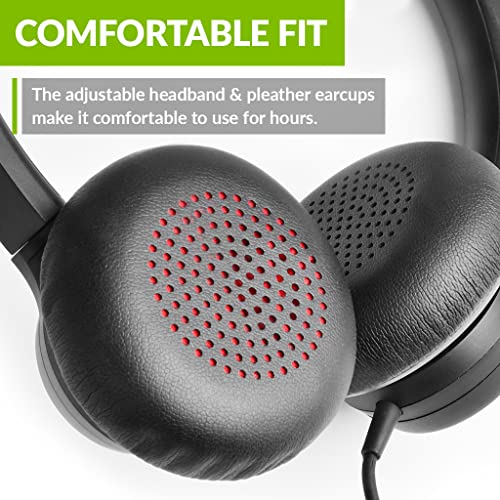 Avantree Dulcet Pro - Wired Headset with ENC Noise Cancelling Microphone, USB-A Connectivity, in-line Controls for Volume & Mic Mute, Adjustable Boom Mic for PC Computer Laptop