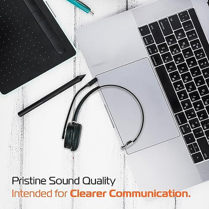Spracht HS-2050 Single Ear Wireless Bluetooth Headset with Base Station | Noise Cancelling Headphones with Microphone for Pc, Laptop, Work from Home, Skype, Zoom, Call Centers, Office, Trucker - size: Single-Ear