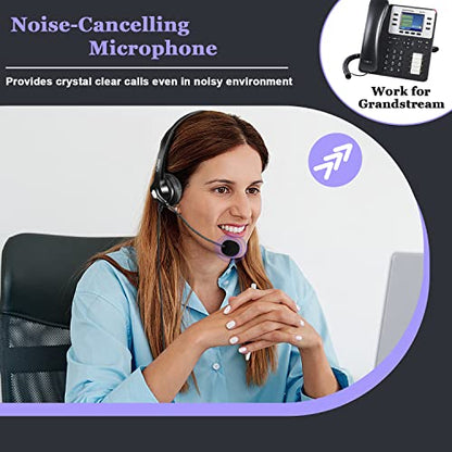 Callez RJ9 Telephone Headset for Yealink Grandstream Avaya Panasonic Snom | Office Phone Headset with Noise Cancelling Microphone, Work for Yealink T31P T33G T46U T54W T57W Grandstream GRP2612 2613