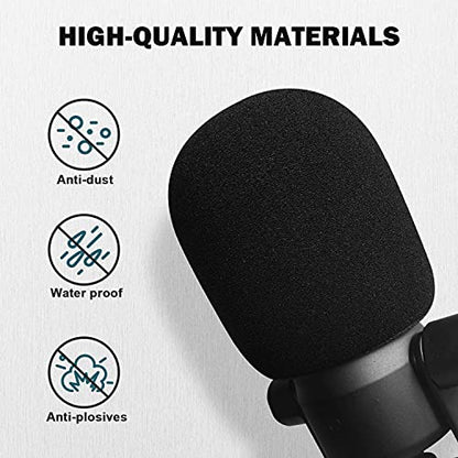 Pop Filter Foam Mic Cover Compatible with Rode PodMic NT1-A NT-USB NT2-A Procaster Podcaster Microphones Effectively Reduce Noise (2 Packs)