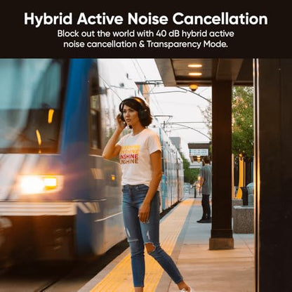 Wyze Lifestyle Noise Cancelling Wireless Over-Ear Headphones | Active Noise Cancelling, Alexa Built-in, HiFi Sound, Transparency Mode for Travel Home Office, Custom EQ via Wyze App