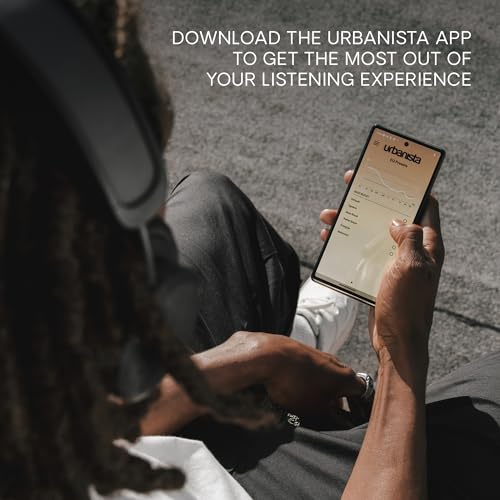 Urbanista Solar Powered Active Noise Cancelling Headphones with Infinite Playtime, Powerfoyle Self Charging Wireless Over Ear Bluetooth 5.0 Earphones, On Ear Detection, Los Angeles, Midnight Black