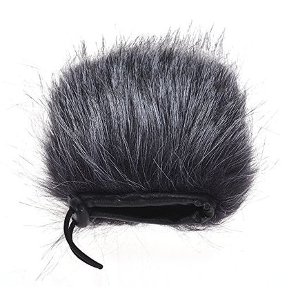 Fydun EYM24 Microphone Windscreen Artificial Fur Muff Wind Cover Grey White for Video Mic Pro