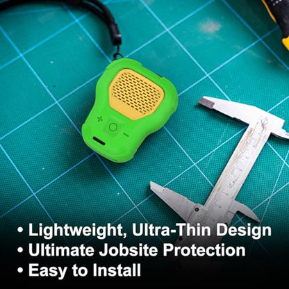 CYBERGUYS Silicone Case for DEWALT Wearable Bluetooth Speaker, Green | Durable Shock-Proof Non-Slip Protective Cover for DEWALT Mini Speaker w/Lanyard, Small Lightweight & Easy-to-Install Sleeve - color: Safety Green