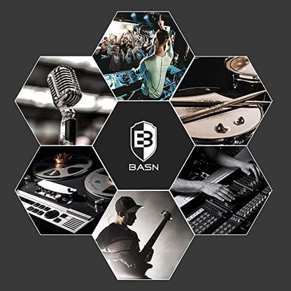 BASN Bsinger Pro in Ear Monitor,Dual Drivers MMCX IEM Earphone(Clear Black) | HiFi Wired IEM Earbud,Portable Case,Ergonomic Fit Headphone,Two 4.9ft Detachable Cables,for Beginner Musician,Singer,Drummer - color: Black
