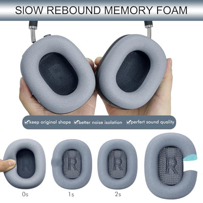 GEVO Upgraded Ear Cushions Replacement Earpads for AirPods Max 1 & 2 Headphones, Protein Leather Ear Pads Cover with Memory Foam and Magnet for AirPods Max 1 & 2 (Blue) - color: Blue