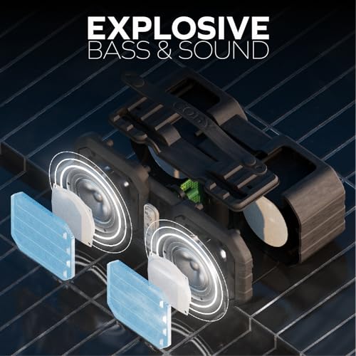 Portable Waterproof Bluetooth Speaker with FM Radio, IPX5, Party Speaker | 7-HR Battery with Micro-USB Charge, TF Card & Aux Input, Built-In Mic & Speakerphone, 33-FT Range, Outdoor Activities, Black - color: A-Black
