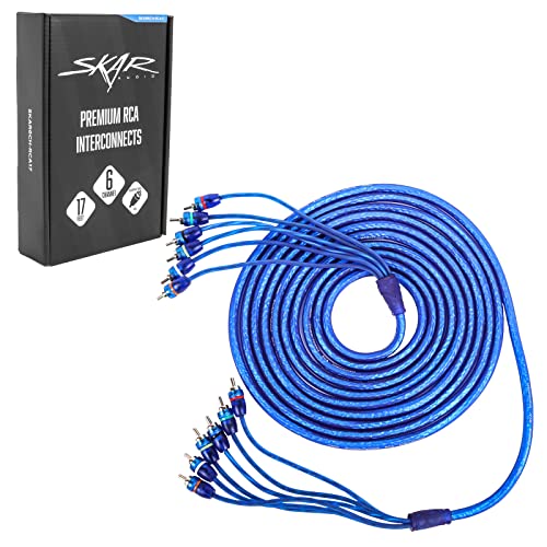Skar Audio 17-Foot 6-Channel Twisted Pair RCA Interconnect Cable for Personal Computer- SKAR6CH-RCA17 - size: 6 Channel-17 ft