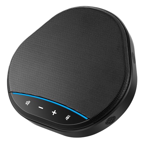 USB Speakerphone for PC, Conference Speaker and Microphone, Plug and Play, AI Noise Reduction and Echo Cancellation, Touch Controls, One-Tap Mute, LED Indicator, for Computer Desktop