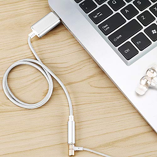 USB to 3.5mm Headphone and Microphone Jack Audio Adapter with 3.5mm Combo Aux Stereo Converter for Headset Mac PS4 PC Laptop Desktops External Sound Card Audio for Windows (100cm, White) - color: white