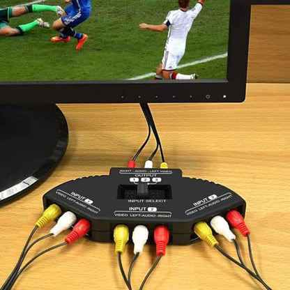 ANRANK RS3010AK 3-Way Audio Video AV RCA Switch Game Selector Box Splitter Black