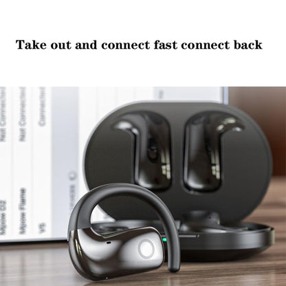 Open-Ear Wireless Headphones Bluetooth Earbuds Charging Case Ear Buds with Silicone Earhook Over-Ear Earphones for TV Phone Laptop Music, Black - color: #03Black