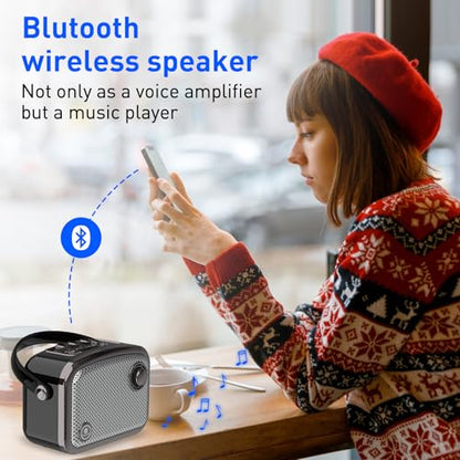 ZOWEETEK Portable Wireless Voice Amplifier UHF Handheld Mic & Bluetooth | 60W Output, Retro Design, Portable Speaker Set, PA System, for Teaching, Meeting, Public Speaking, Group Activities, Karaoke